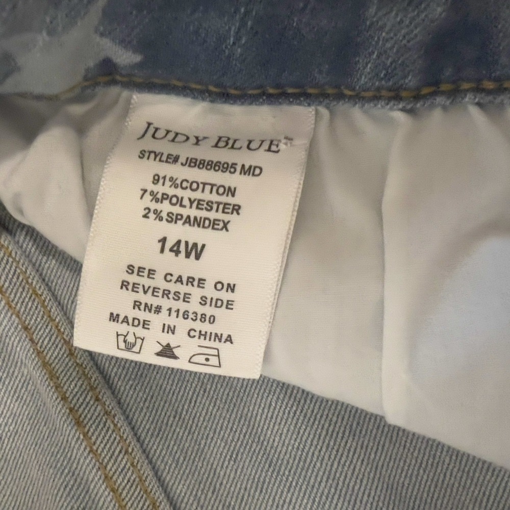 NWT JUDY BLUE High Waist Flare Jeans Stars & Stripes Size 14W Stretch USA. - Picture 12 of 13